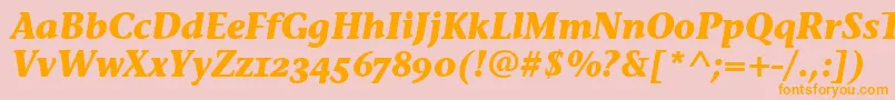 StoneInfOsItcTtBolditalic Font – Orange Fonts on Pink Background