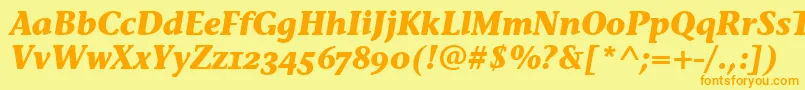 StoneInfOsItcTtBolditalic Font – Orange Fonts on Yellow Background