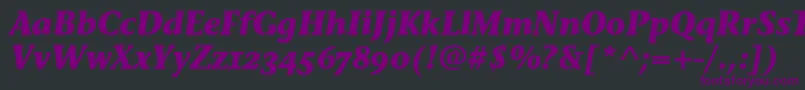 Шрифт StoneInfOsItcTtBolditalic – фиолетовые шрифты на чёрном фоне
