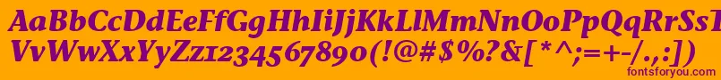 StoneInfOsItcTtBolditalic Font – Purple Fonts on Orange Background