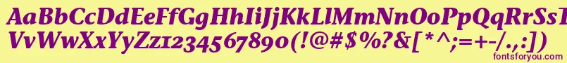 StoneInfOsItcTtBolditalic Font – Purple Fonts on Yellow Background