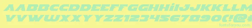 Indigodemonexpandital Font – Green Fonts on Yellow Background