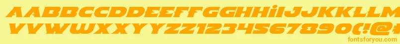 Indigodemonexpandital Font – Orange Fonts on Yellow Background