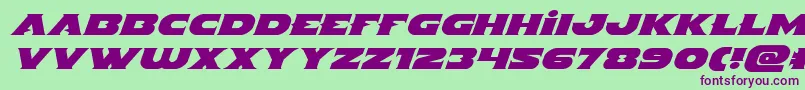 Indigodemonexpandital Font – Purple Fonts on Green Background