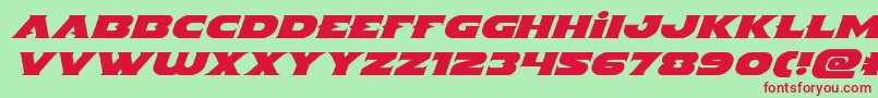 Indigodemonexpandital Font – Red Fonts on Green Background