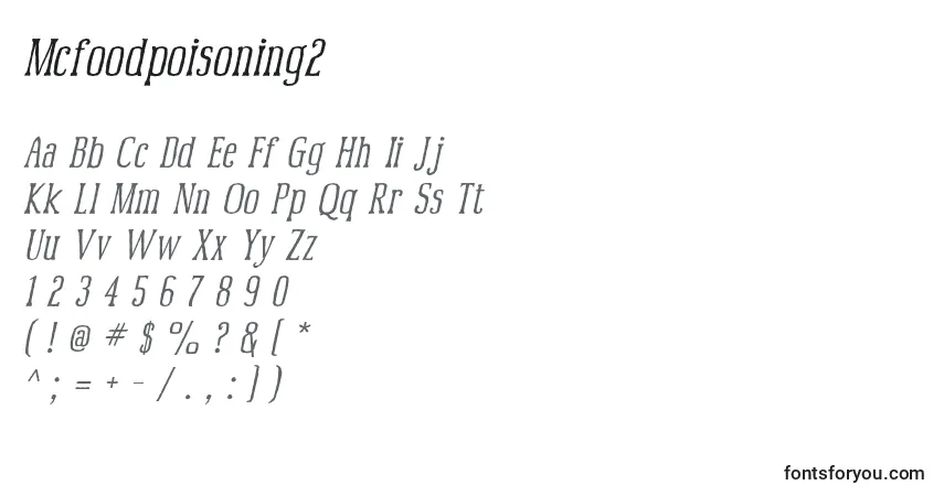 Schriftart Mcfoodpoisoning2 – Alphabet, Zahlen, spezielle Symbole