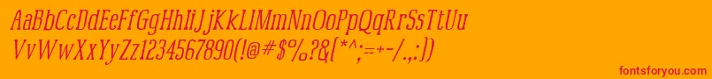 Mcfoodpoisoning2-Schriftart – Rote Schriften auf orangefarbenem Hintergrund