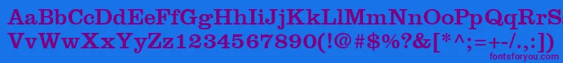 ClarendonLtRoman Font – Purple Fonts on Blue Background