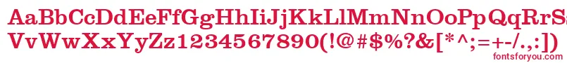 フォントClarendonLtRoman – 白い背景に赤い文字