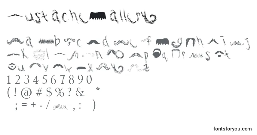 Schriftart MustacheGallery – Alphabet, Zahlen, spezielle Symbole