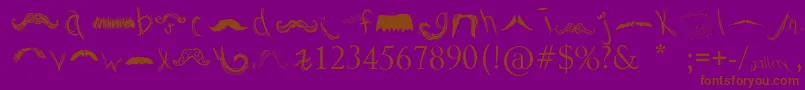 MustacheGallery Font – Brown Fonts on Purple Background