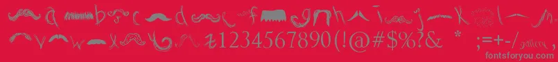 MustacheGallery Font – Gray Fonts on Red Background