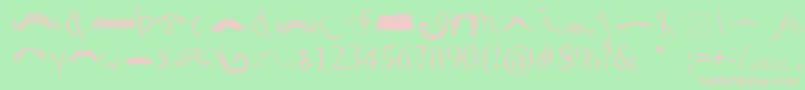 MustacheGallery Font – Pink Fonts on Green Background