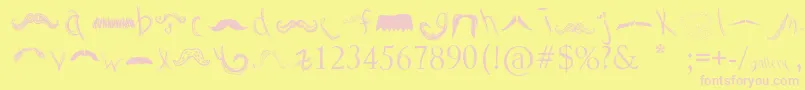 MustacheGallery Font – Pink Fonts on Yellow Background