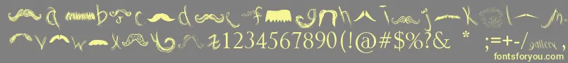 MustacheGallery Font – Yellow Fonts on Gray Background