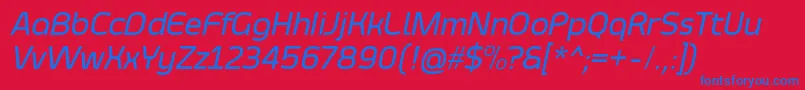 SmoolthanMediumItalic Font – Blue Fonts on Red Background