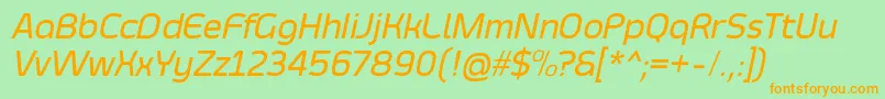 SmoolthanMediumItalic Font – Orange Fonts on Green Background