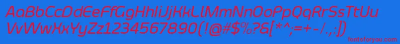 Шрифт SmoolthanMediumItalic – красные шрифты на синем фоне