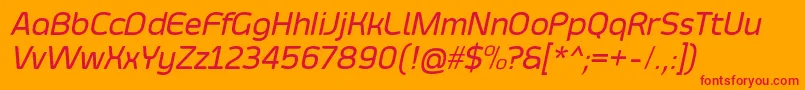 フォントSmoolthanMediumItalic – オレンジの背景に赤い文字