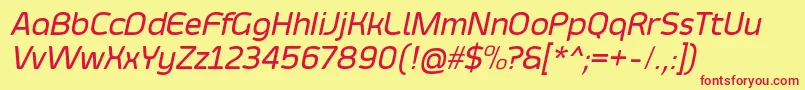SmoolthanMediumItalic Font – Red Fonts on Yellow Background