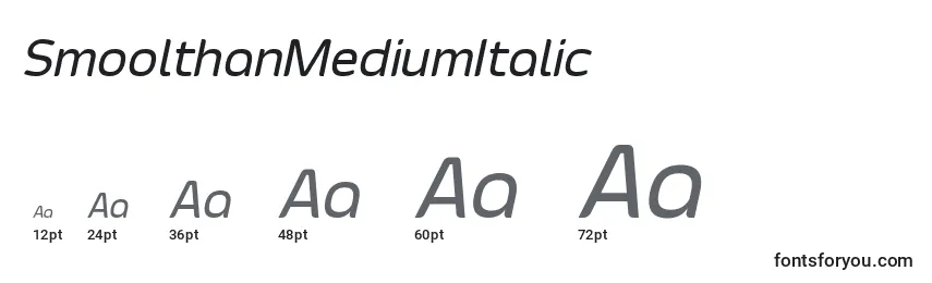 Размеры шрифта SmoolthanMediumItalic