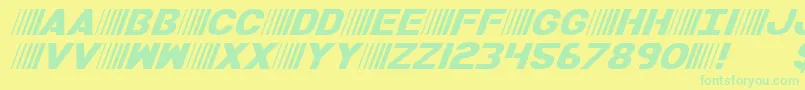 Шрифт BamfItalic – зелёные шрифты на жёлтом фоне