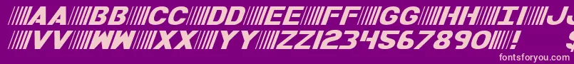 Fonte BamfItalic – fontes rosa em um fundo violeta