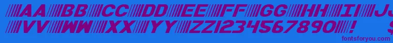 Czcionka BamfItalic – fioletowe czcionki na niebieskim tle