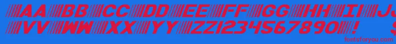 BamfItalic Font – Red Fonts on Blue Background