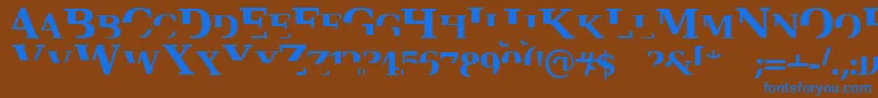 Veruserif Font – Blue Fonts on Brown Background