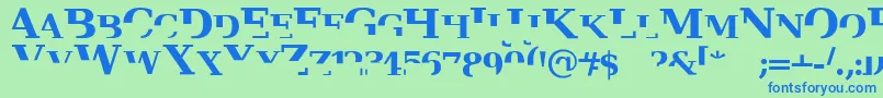 Veruserif Font – Blue Fonts on Green Background