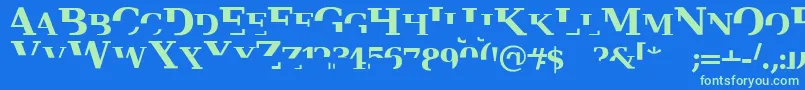 Veruserif Font – Green Fonts on Blue Background