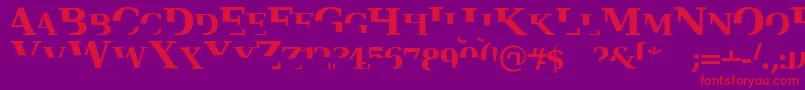 Veruserif-fontti – punaiset fontit violetilla taustalla