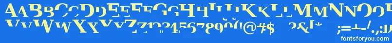 フォントVeruserif – 黄色の文字、青い背景