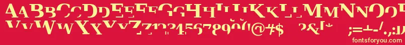 Veruserif Font – Yellow Fonts on Red Background