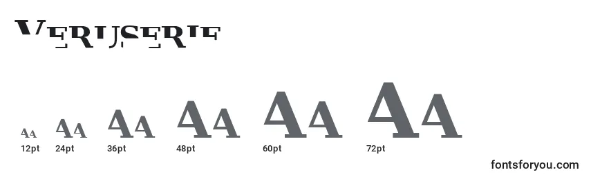 Размеры шрифта Veruserif