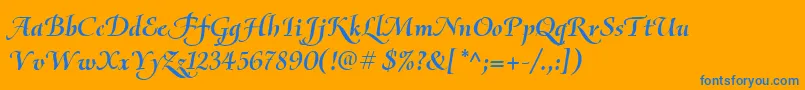 OliettaScriptBolditalic Font – Blue Fonts on Orange Background