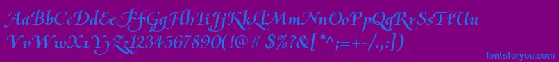 OliettaScriptBolditalic Font – Blue Fonts on Purple Background