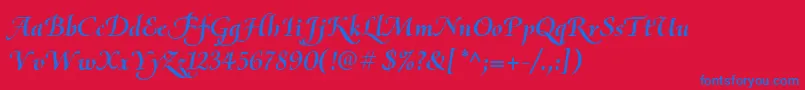 OliettaScriptBolditalic Font – Blue Fonts on Red Background