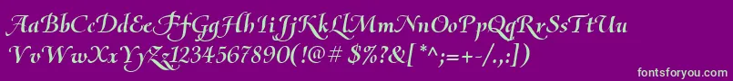 OliettaScriptBolditalic Font – Green Fonts on Purple Background