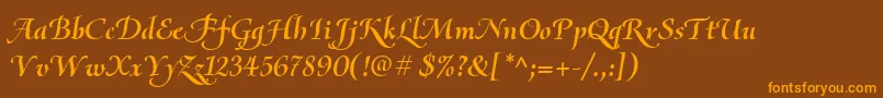 OliettaScriptBolditalic Font – Orange Fonts on Brown Background
