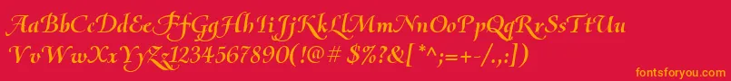 More about OliettaScriptBolditalic Font OliettaScriptBolditalic Font – Orange Fonts on Red Background