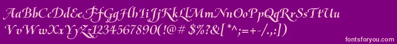 OliettaScriptBolditalic Font – Pink Fonts on Purple Background