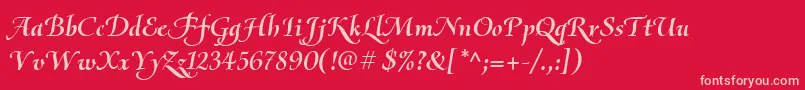 OliettaScriptBolditalic-Schriftart – Rosa Schriften auf rotem Hintergrund