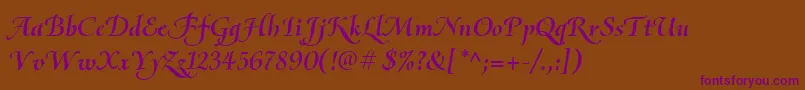 OliettaScriptBolditalic Font – Purple Fonts on Brown Background