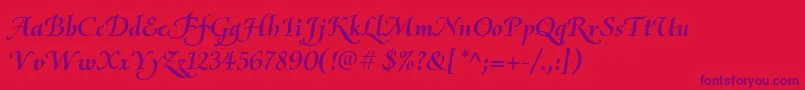 OliettaScriptBolditalic Font – Purple Fonts on Red Background
