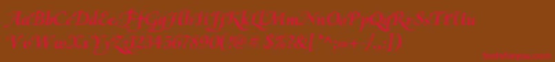 OliettaScriptBolditalic Font – Red Fonts on Brown Background