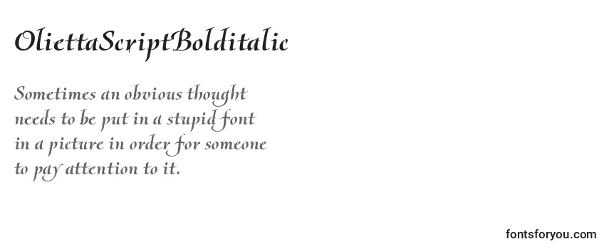 OliettaScriptBolditalic Font