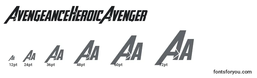 Размеры шрифта AvengeanceHeroicAvenger