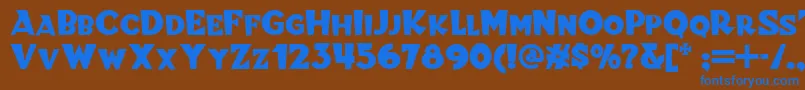 Blitzkrieg Font – Blue Fonts on Brown Background